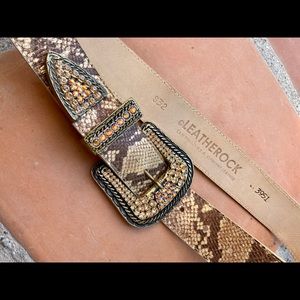 Snake Print Leatherock Belt